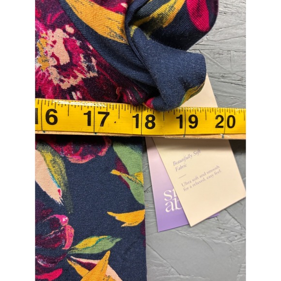 Stars Above Pajama Top Women’s XS Navy Blue Floral Modal Button Up Sleepwear NWT - Picture 5 of 13